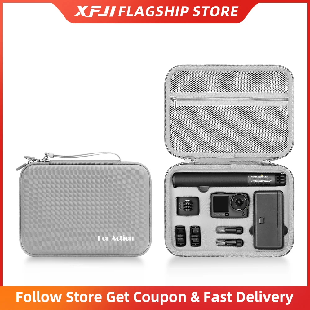 XFJI Schutzhülle, Kamerazubehör, leichte PU-Umhängetasche, kompatibel mit DJI Osmo Action 6 Adventure Combo Image