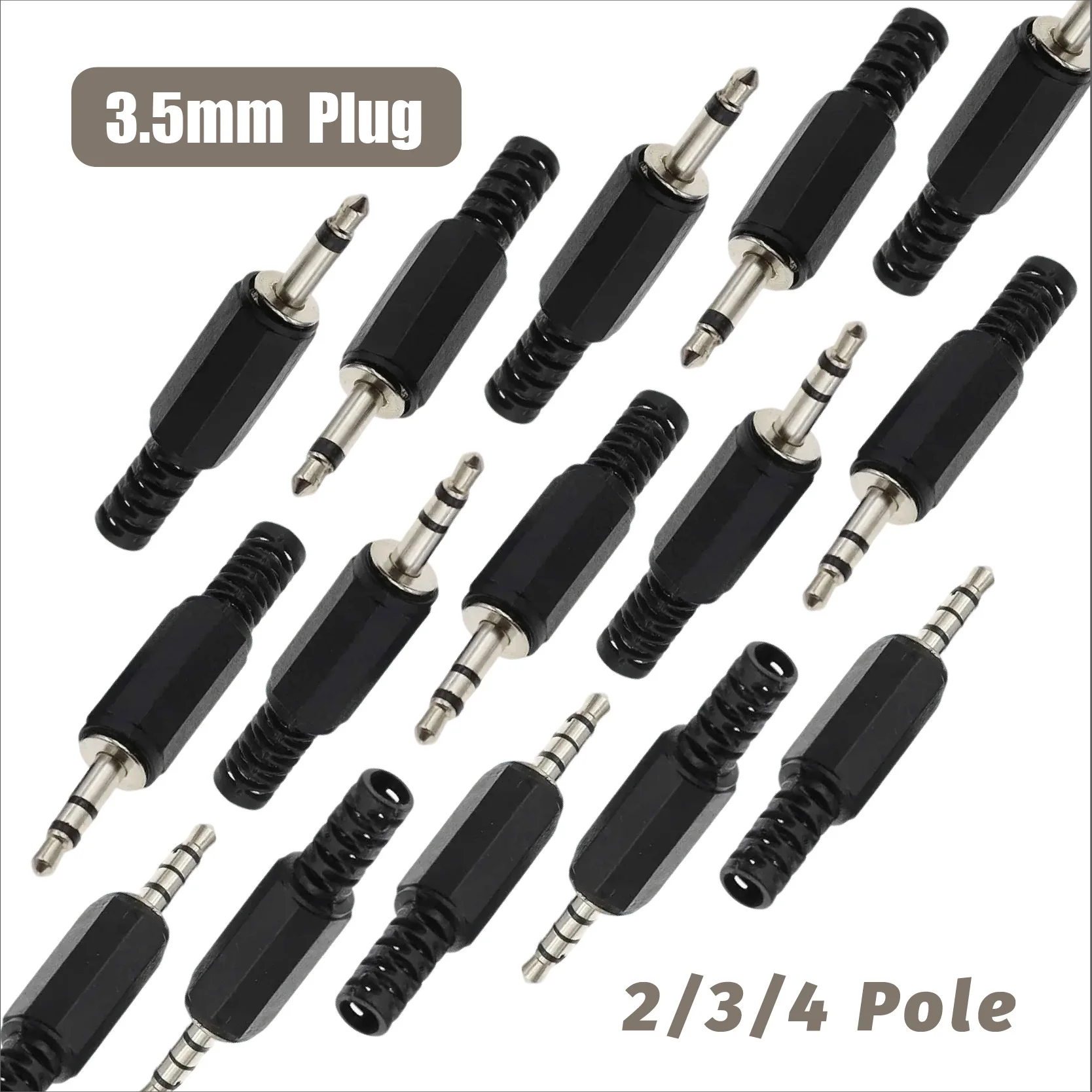 5/20PCS 3,5mm Audio Stecker 3,5 Jack 2/3/4 Abschnitte Stecker für Mikrofon Kopfhörer audio Stecker Image