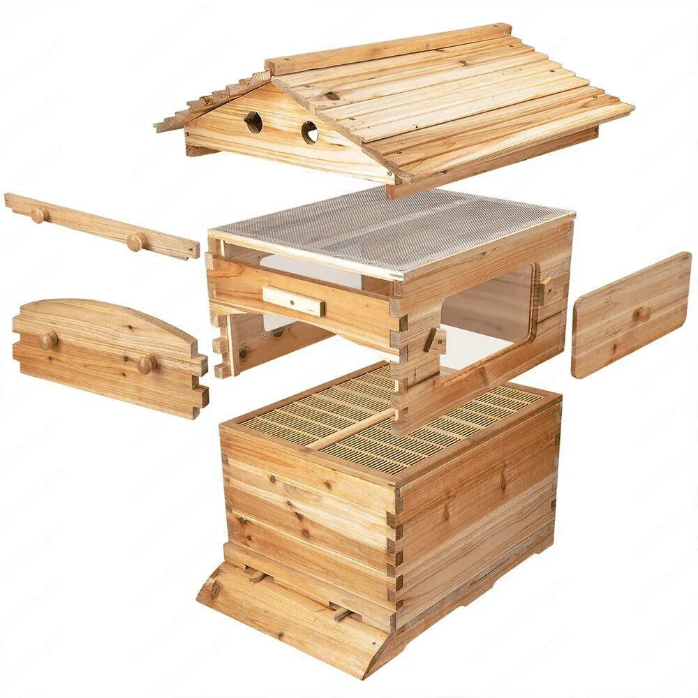 Beehive No Bee Rack Neu 7-Rahmen Automatischer Verkehr Beehive Honey Traffic Automatisch Image
