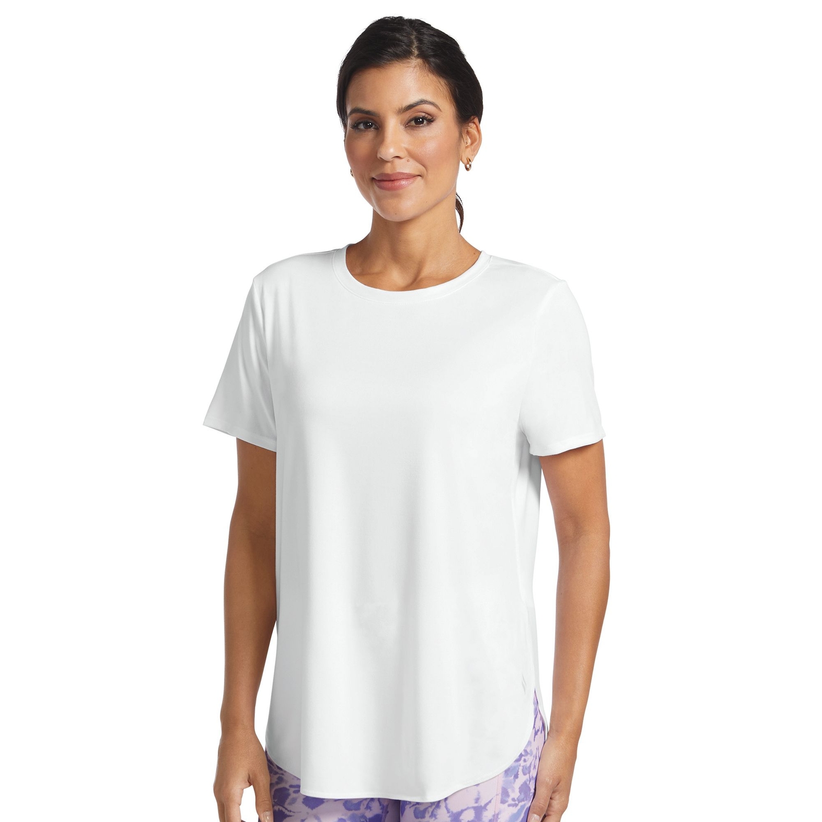 Skechers Women's GO WALK Wear GO DRI Swift Tunic Tee (Size L) White, Polyester,Spandex