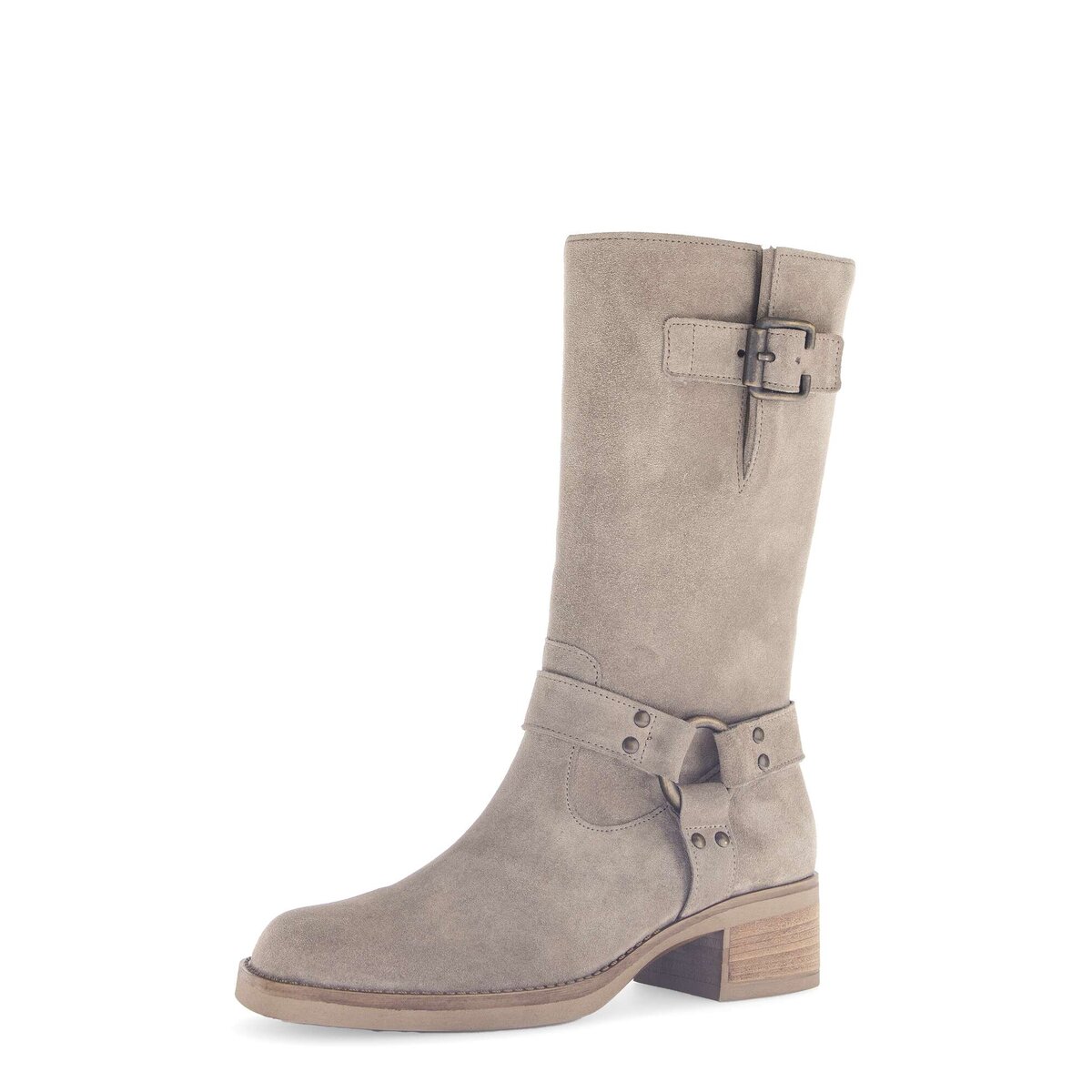 Bikerboots GABOR "Biker Boots Rauleder", Damen, Gr. 43, beige, Schuhe Bikerboots