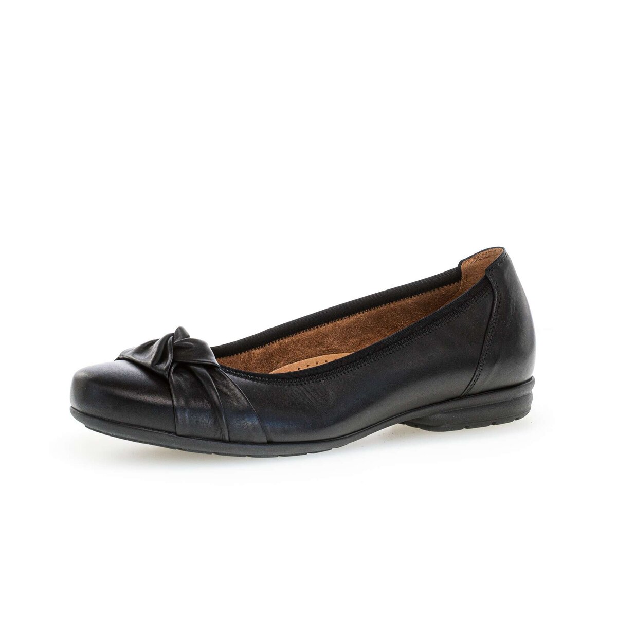 Ballerina GABOR "Sportliche Ballerina Glattleder", Damen, Gr. 44, schwarz, Schuhe Ballerina