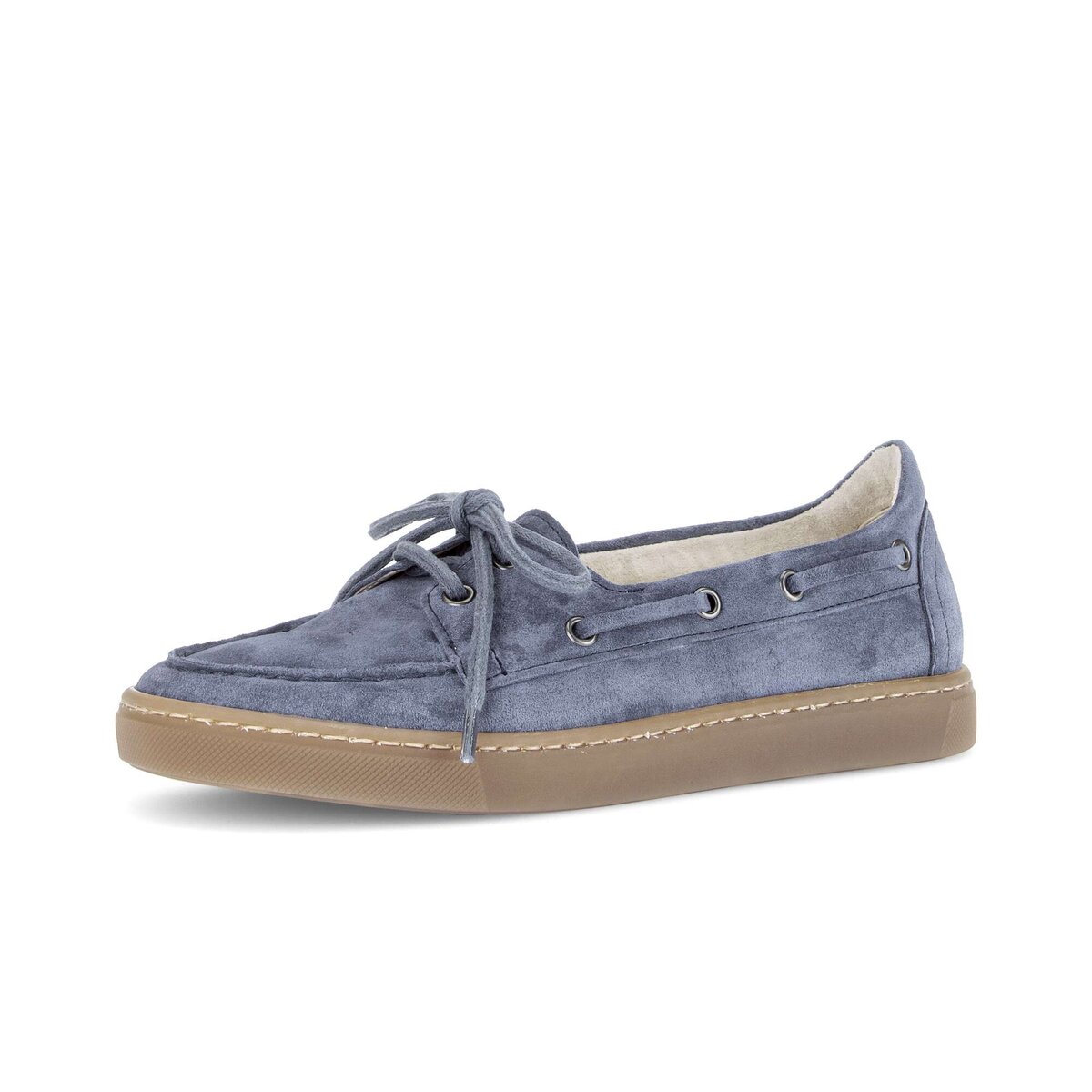 Mokassin GABOR "Mokassin Rauleder", Damen, Gr. 38,5, blau, Schuhe Mokassin