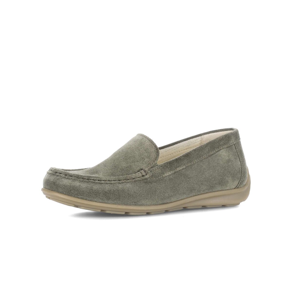 Mokassin GABOR "Mokassin Rauleder", Damen, Gr. 38, grün, Schuhe Mokassin