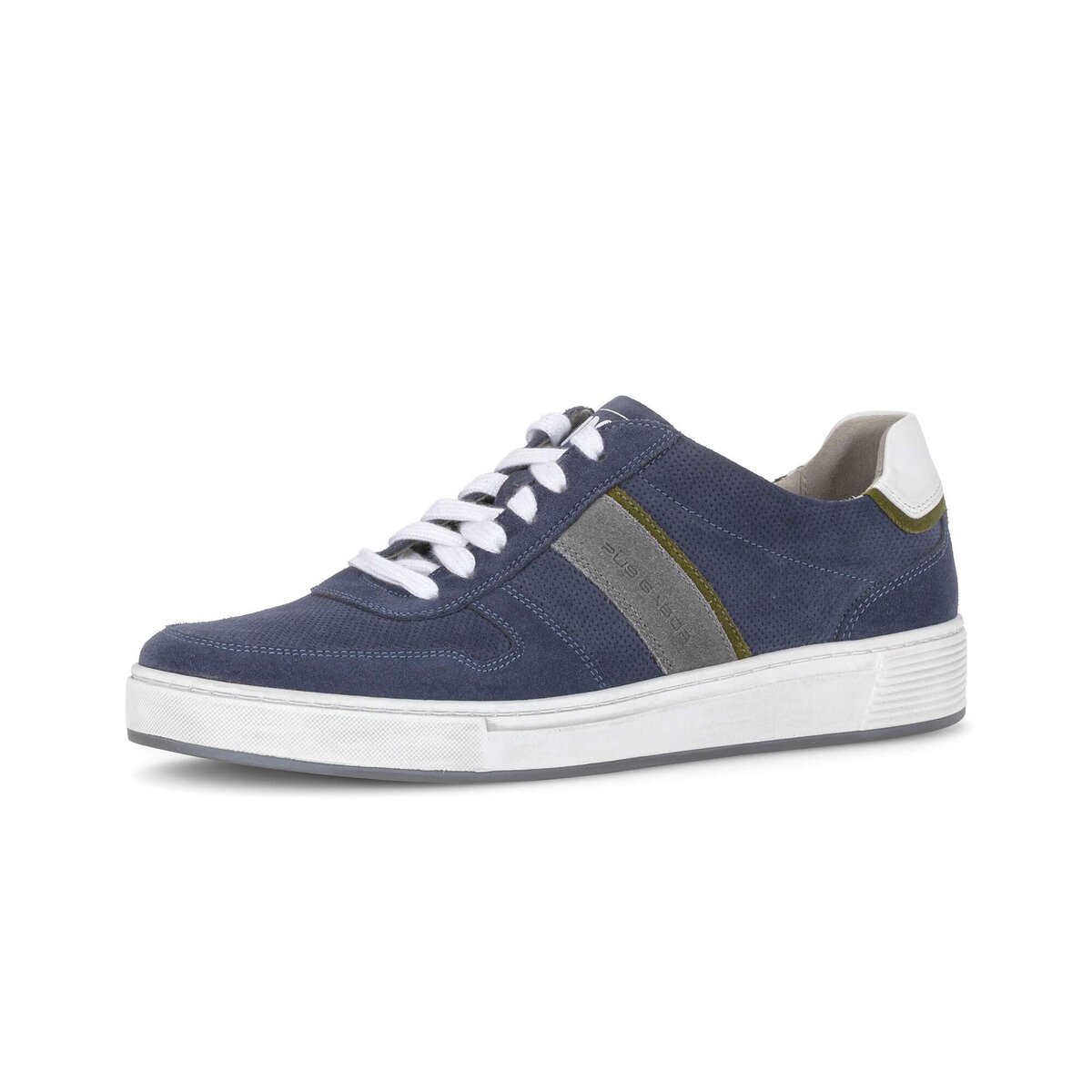 Sneaker GABOR "Gabor Sneaker low Rauleder", Damen, Gr. 46,5, blau, Schuhe Sneaker