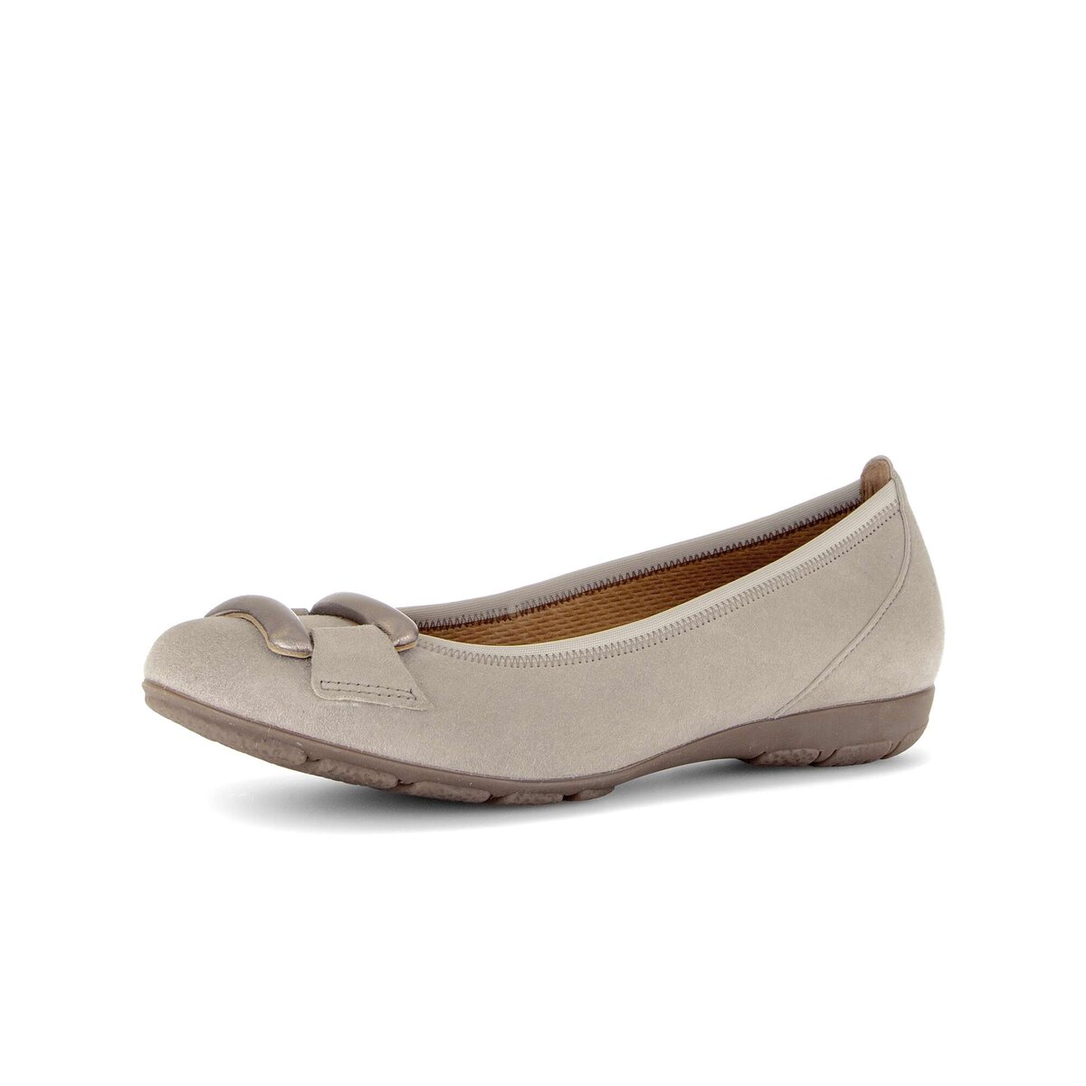 Ballerina GABOR "Eleganter Ballerina Materialmix Leder", Damen, Gr. 38, multicolour, Schuhe Ballerina