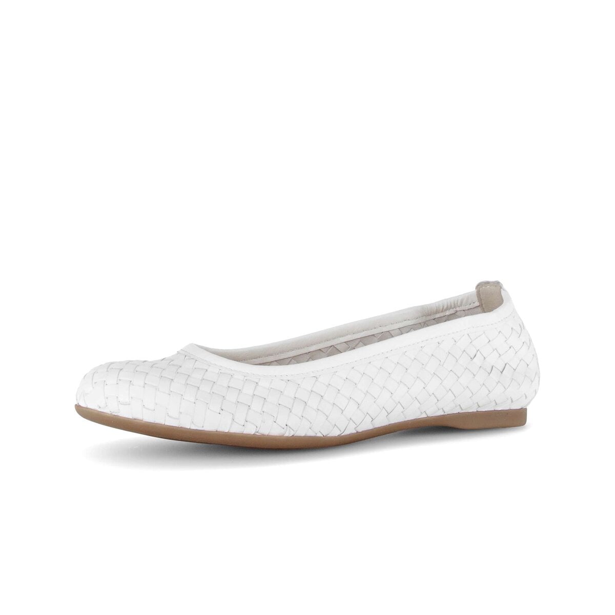 Ballerina GABOR "Eleganter Ballerina Glattleder", Damen, Gr. 38, creme, Schuhe Ballerina