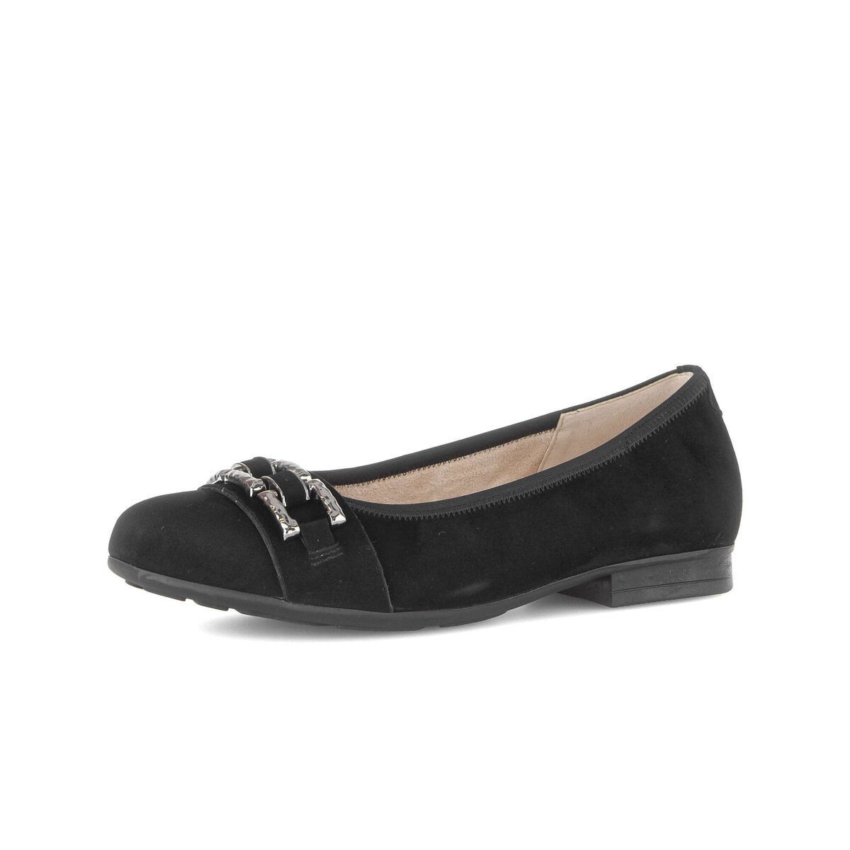 Ballerina GABOR "Eleganter Ballerina Rauleder", Damen, Gr. 39, schwarz, Schuhe Ballerina