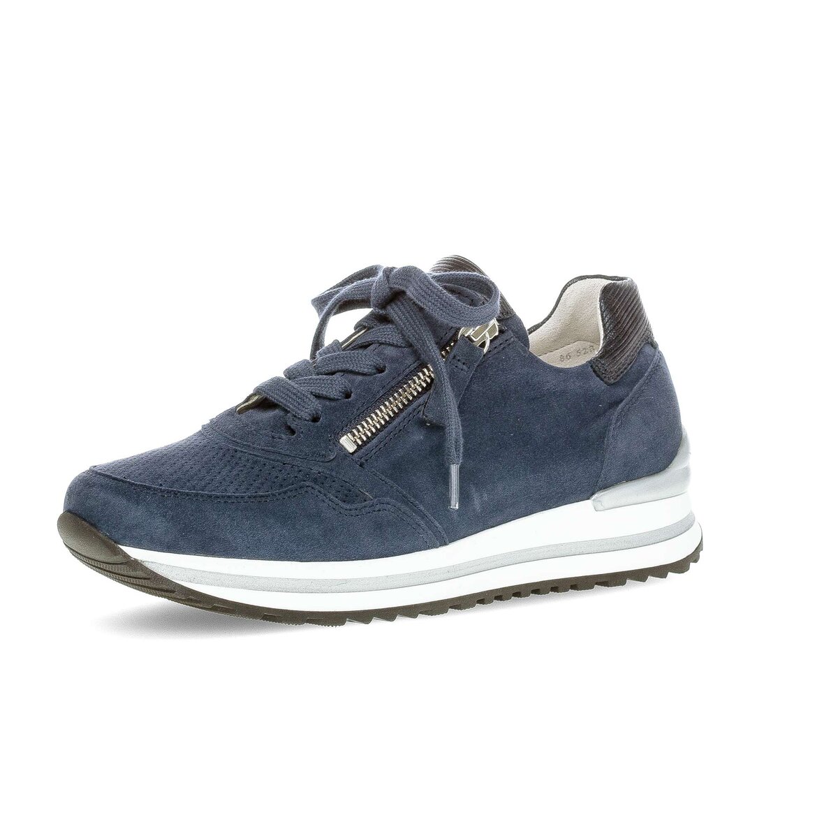 Sneaker GABOR "Sneaker low Rauleder", Damen, Gr. 35,5, blau, Schuhe Sneaker
