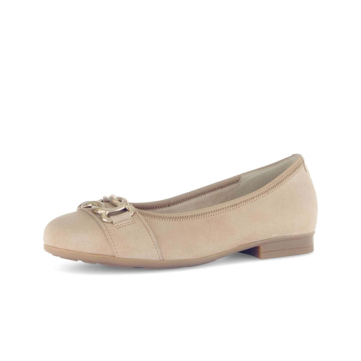 Ballerina GABOR "Eleganter Ballerina Rauleder", Damen, Gr. 37,5, braun, Schuhe Ballerina