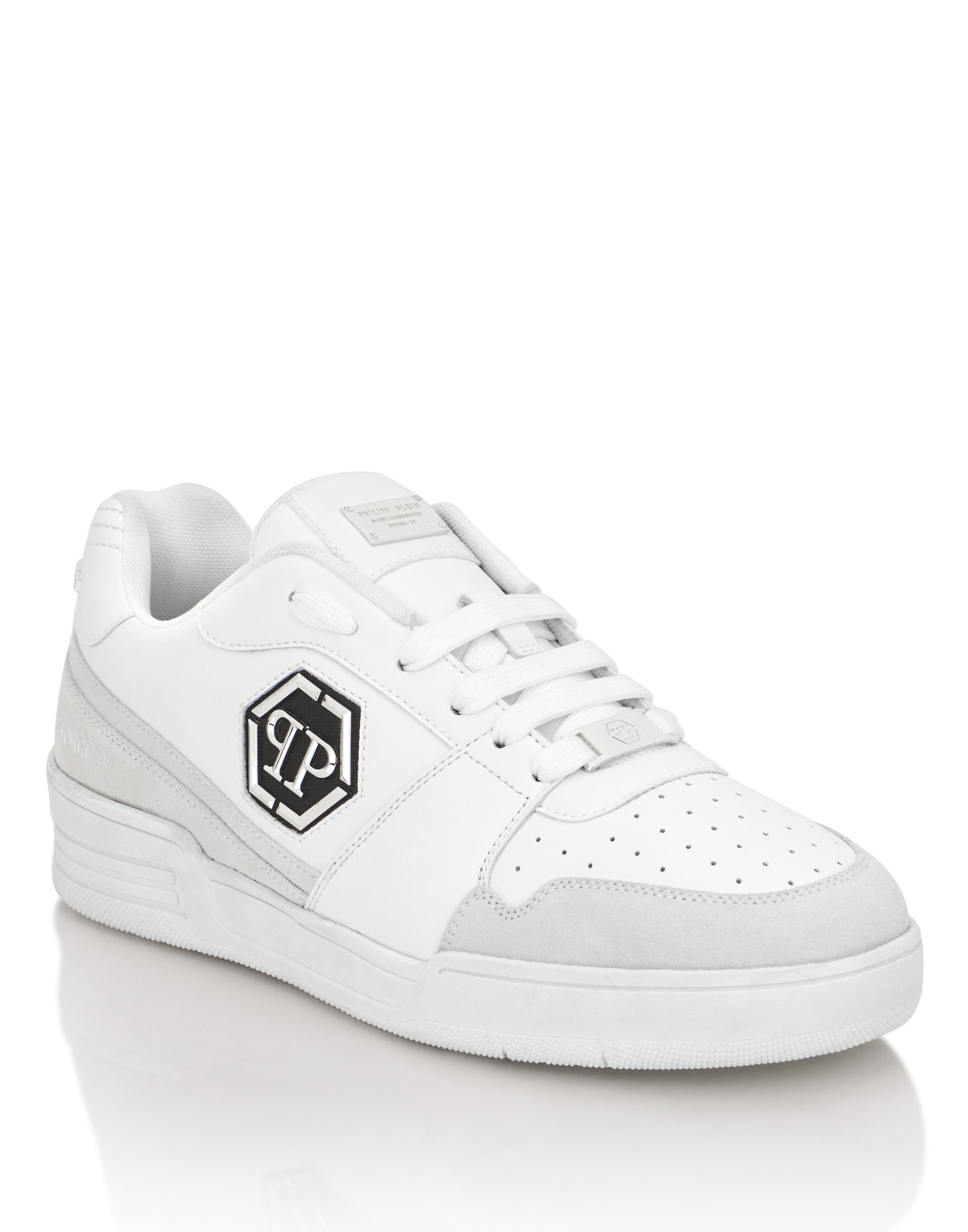 Sneaker PHILIPP PLEIN "P-Force 78", Damen, Gr. 45, Normalschaft, 01, weiß, Schuhe Sneaker