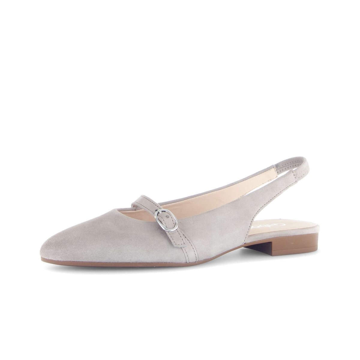 Slingpumps GABOR "Slingpumps Rauleder", Damen, Gr. 39, grau, Schuhe Slingpumps