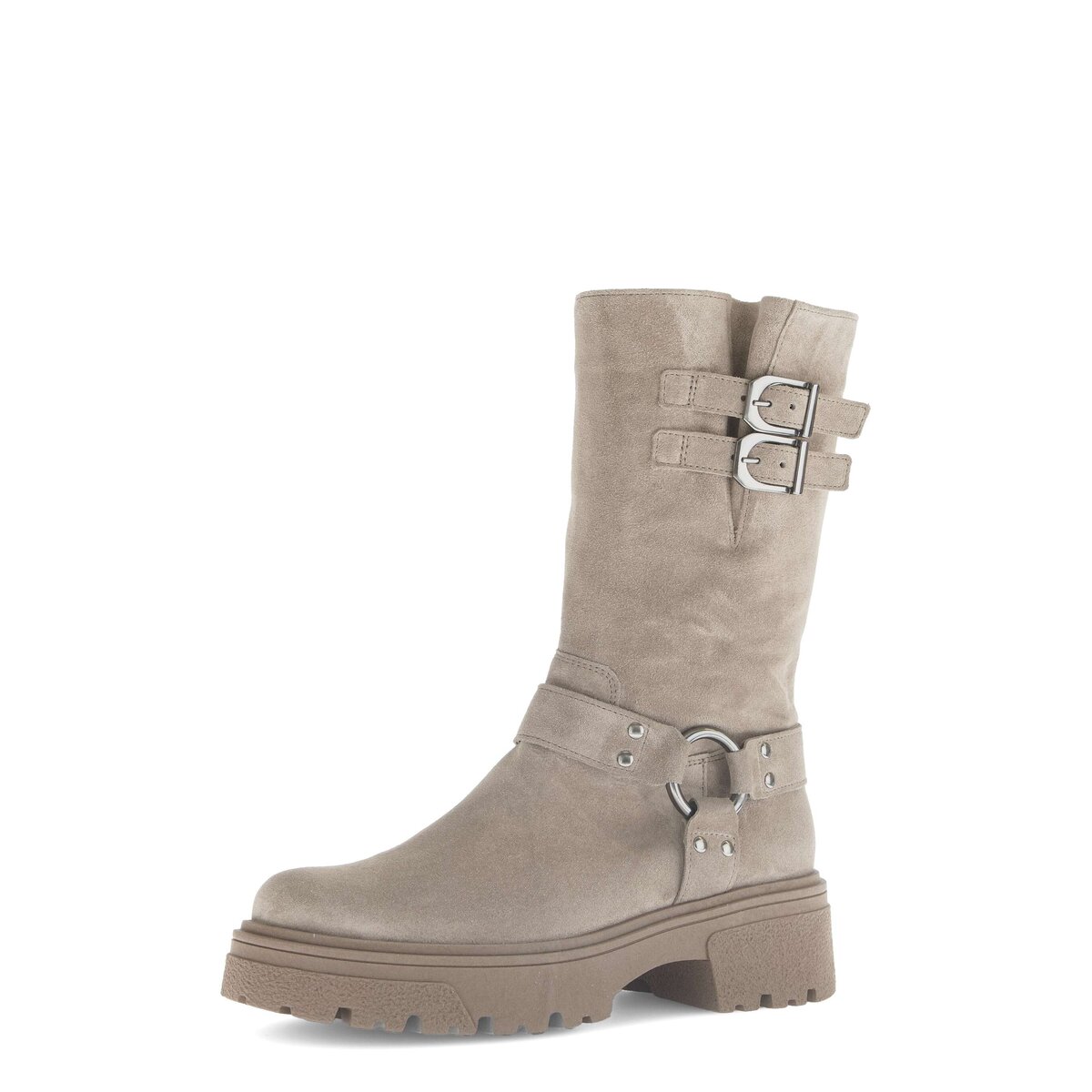 Bikerboots GABOR "Biker Boots Rauleder", Damen, Gr. 40,5, beige, Schuhe Bikerboots