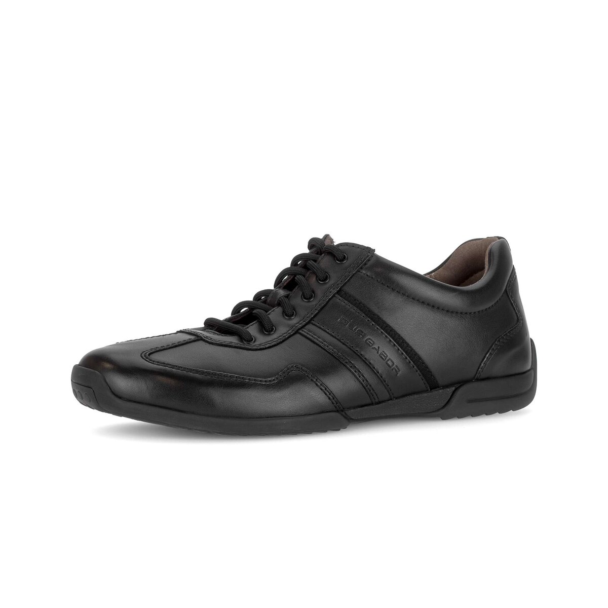 Sneaker GABOR "Gabor Sneaker low Glattleder", Damen, Gr. 45, schwarz, Schuhe Sneaker