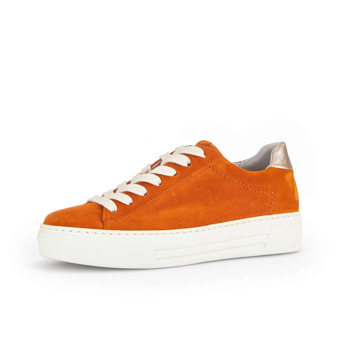 Sneaker GABOR "Sneaker low Materialmix Leder", Damen, Gr. 38,5, orange, Schuhe Sneaker
