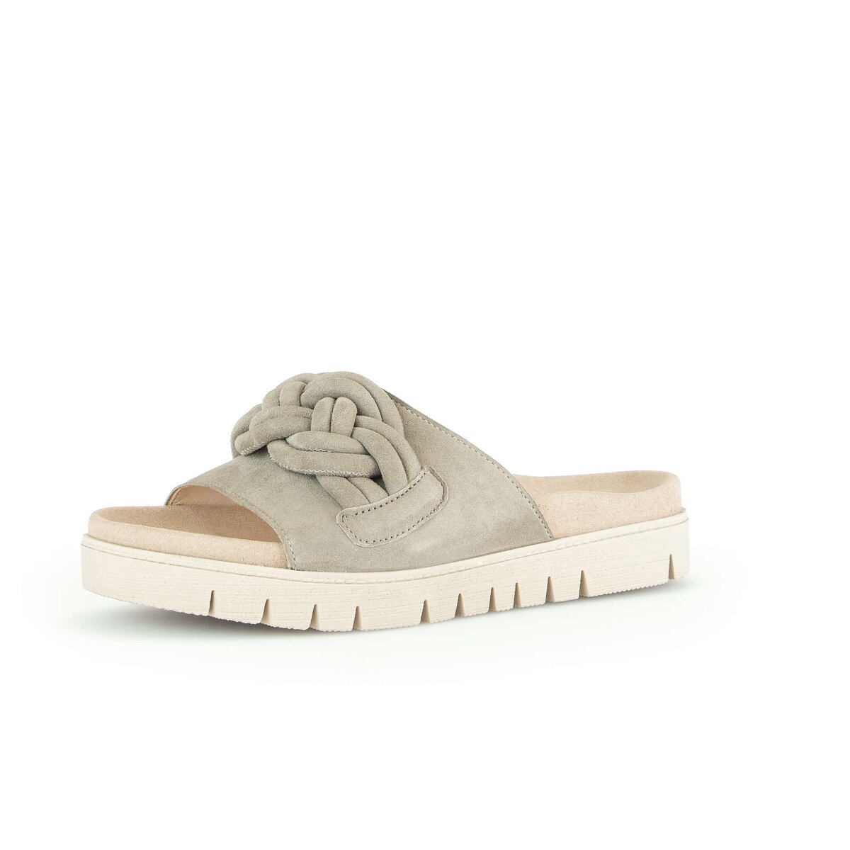 Pantolette GABOR "Pantolette Rauleder", Damen, Gr. 43, grün, Schuhe Pantolette