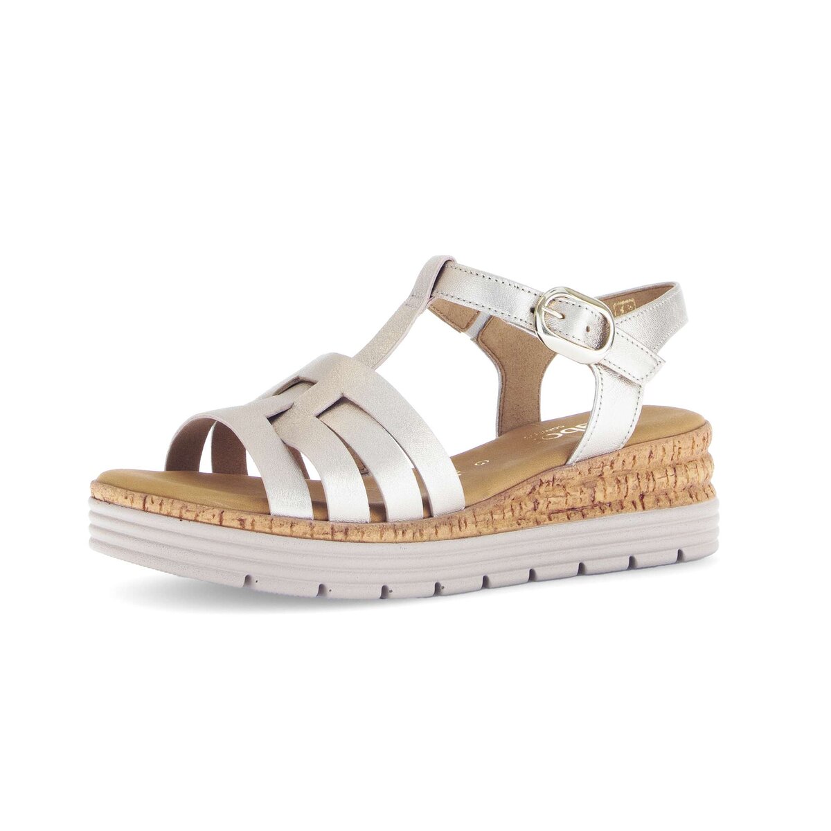 Riemchensandale GABOR "Riemchensandale Effektleder", Damen, Gr. 35,5, gold, Schuhe Riemchensandale