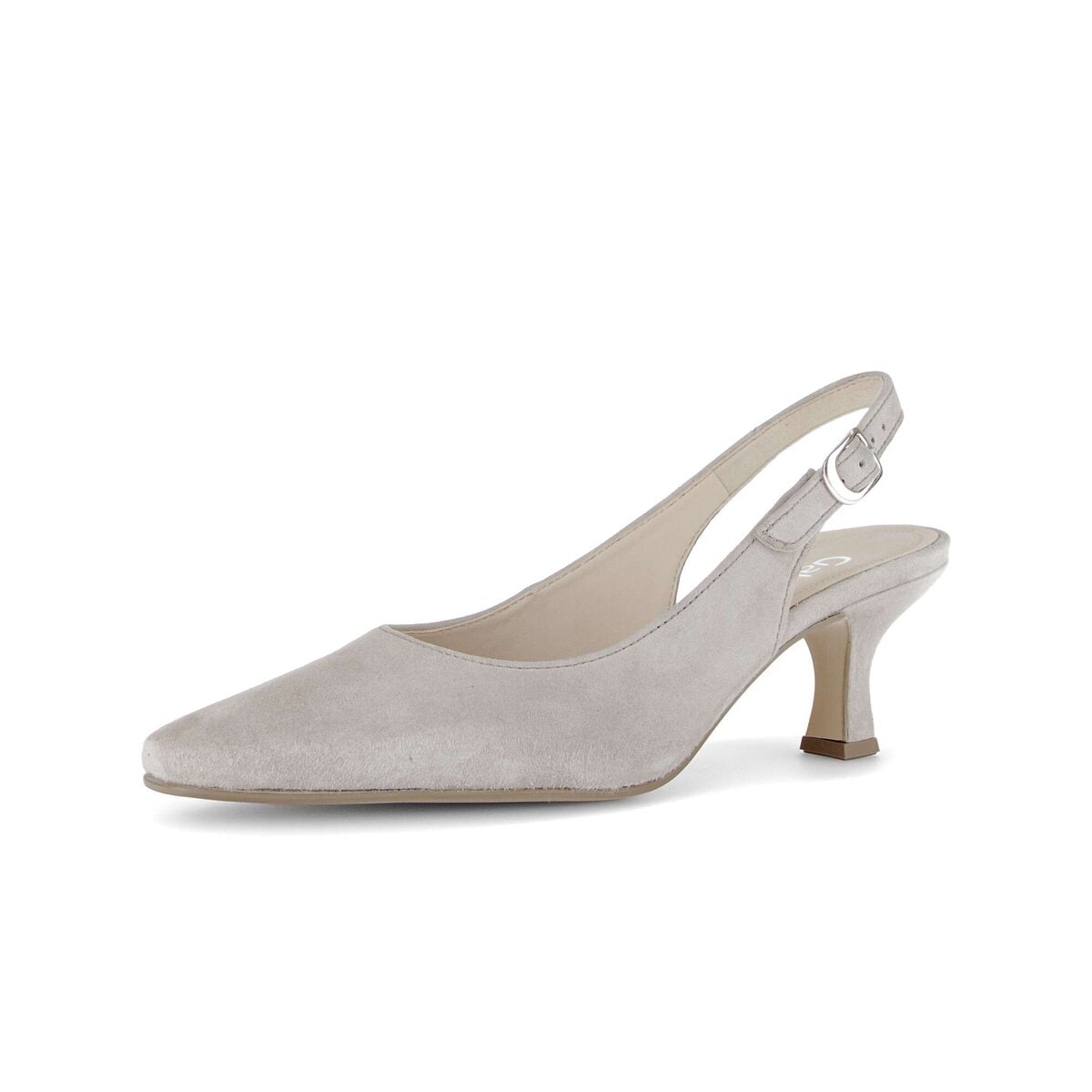 Slingpumps GABOR "Slingpumps Rauleder", Damen, Gr. 41, grau, Schuhe Slingpumps