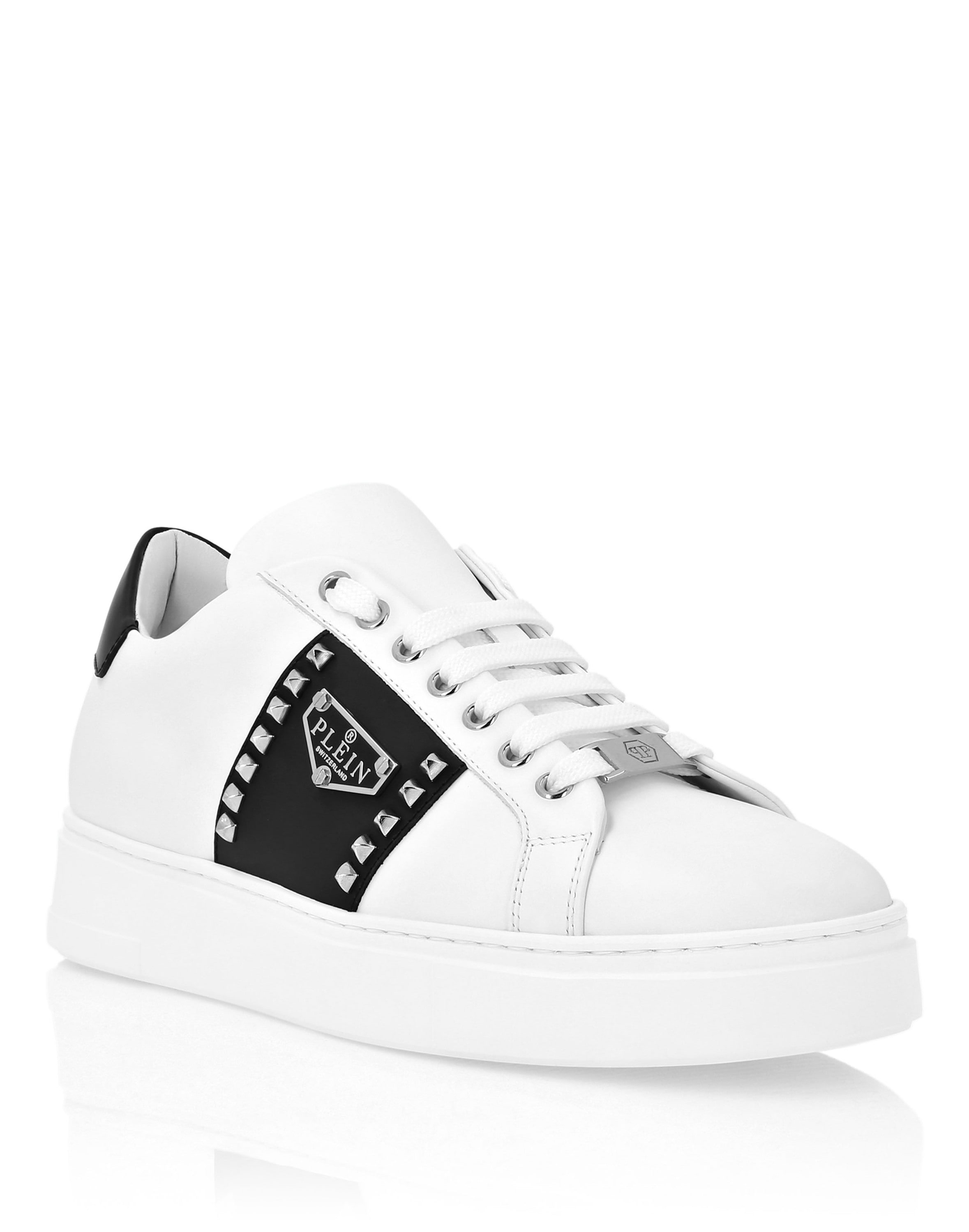 Sneaker PHILIPP PLEIN "Hexagon", Damen, Gr. 35, Normalschaft, 0102, weiß, schwarz, Schuhe Sneaker