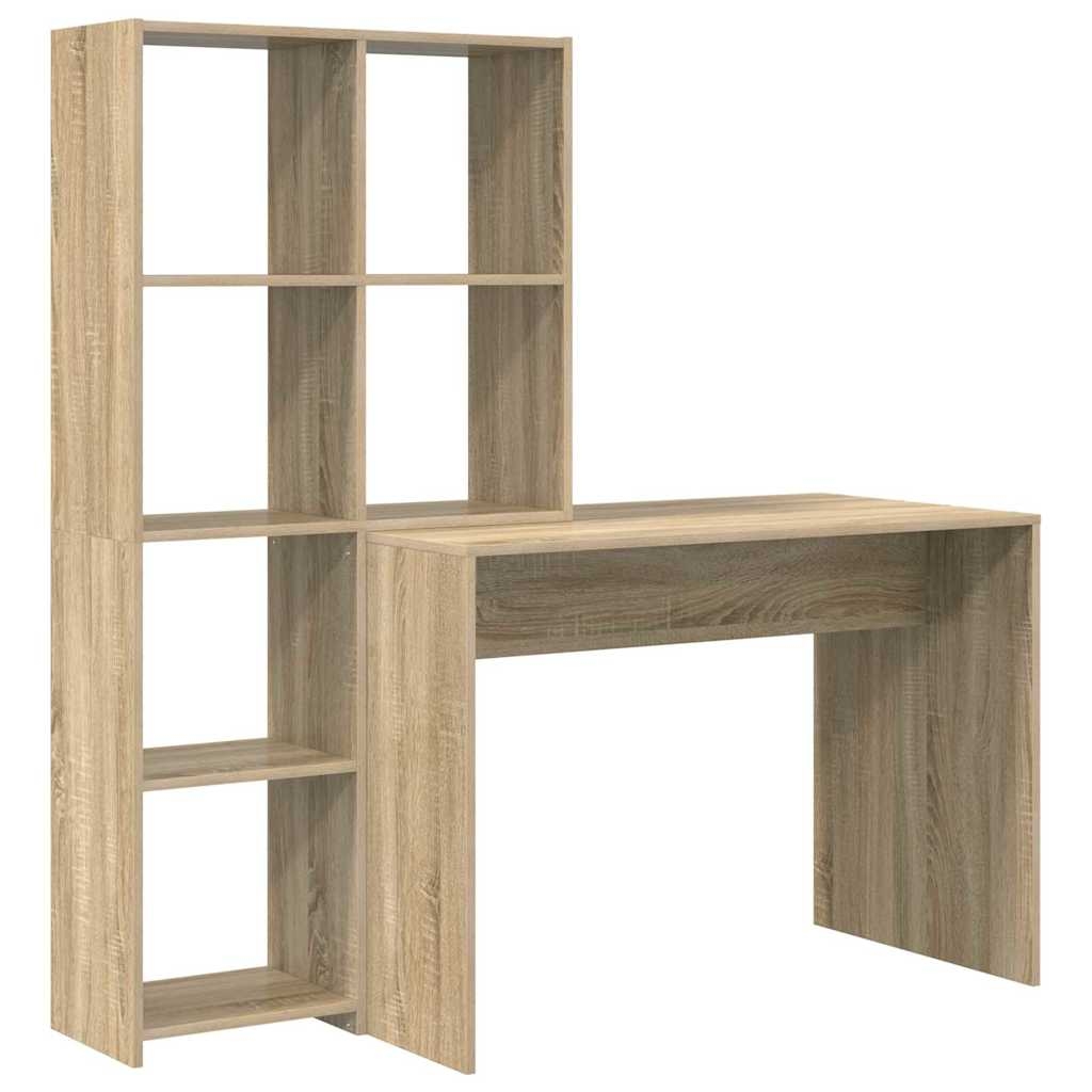 vidaXL Schreibtisch Sonoma-Eiche 138,5 x 55 x 143 cm Holzwerkstoff Image