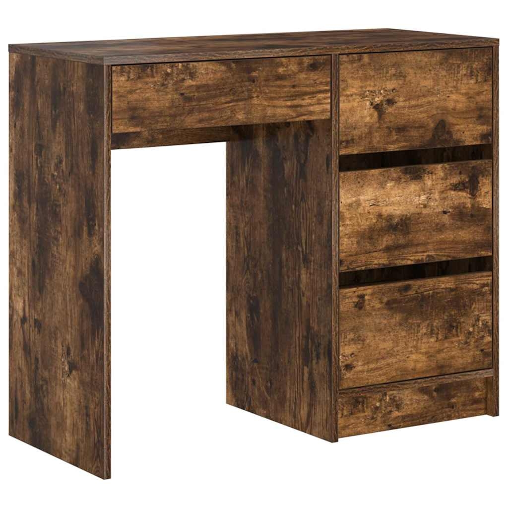 vidaXL Schreibtisch Geräucherte Eiche 90 x 37,5 x 75 cm Holzwerkstoff Image