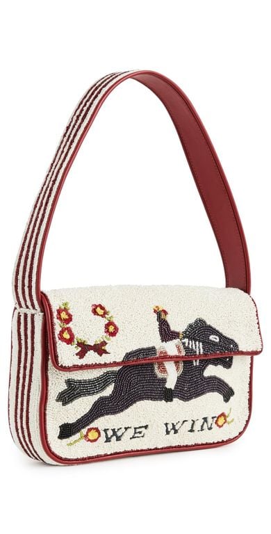 Tommy Beaded Bag - White - Staud Shoulder Bags