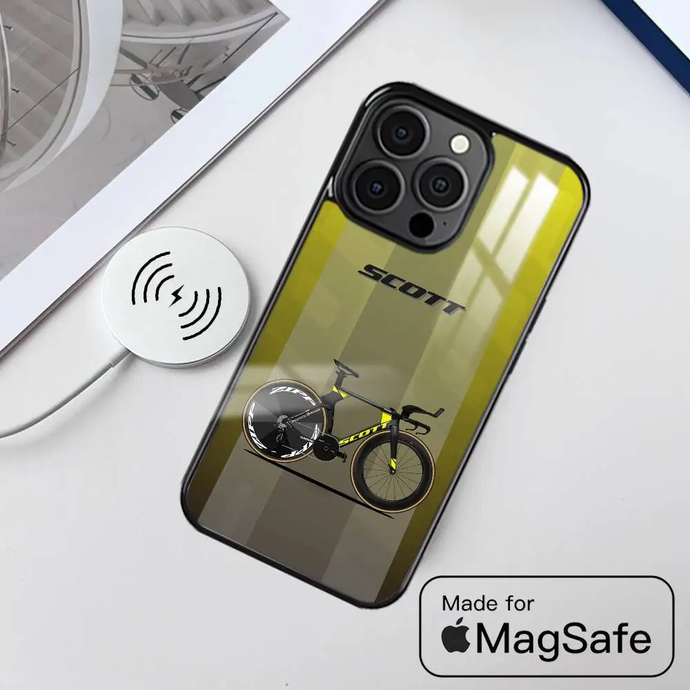 S-Scott-T Coole Fahrrad-Handyhülle MagSafe magnetisch für iPhone 16 15 14 13 12 11 Pro Plus Max Mini Wireless Charger Funda Image