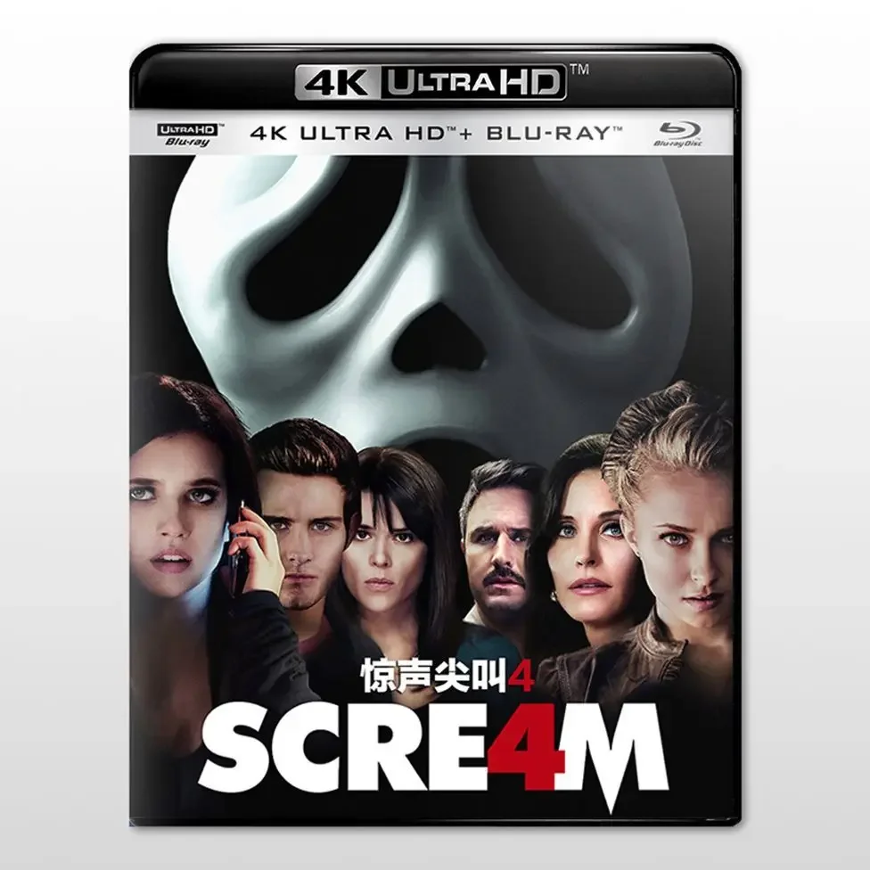 Scream 4 4K UHD Blu-ray Disc 2011 Disque DD5.1 Personnages anglais chinois