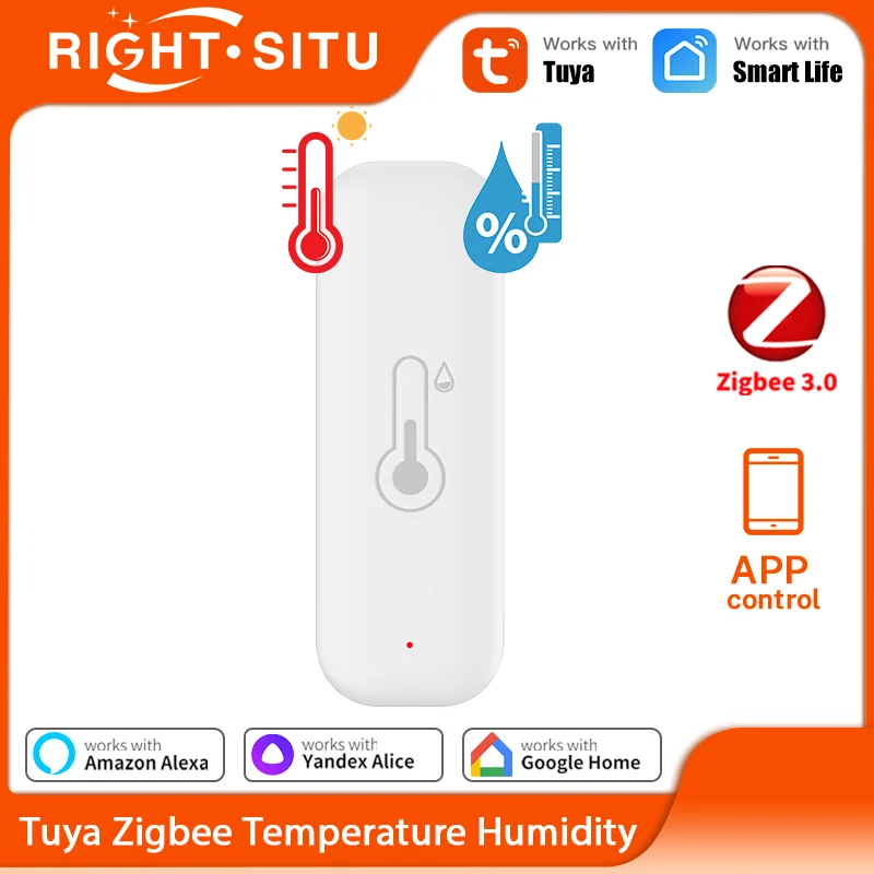 Tuya Zigbee 3,0 Temperatur Feuchtigkeit Sensor Zigbee Sensor APP Fernbedienung Arbeit mit Yandex SmartLife Zigbee2Mqtt ZHA Alexa Image