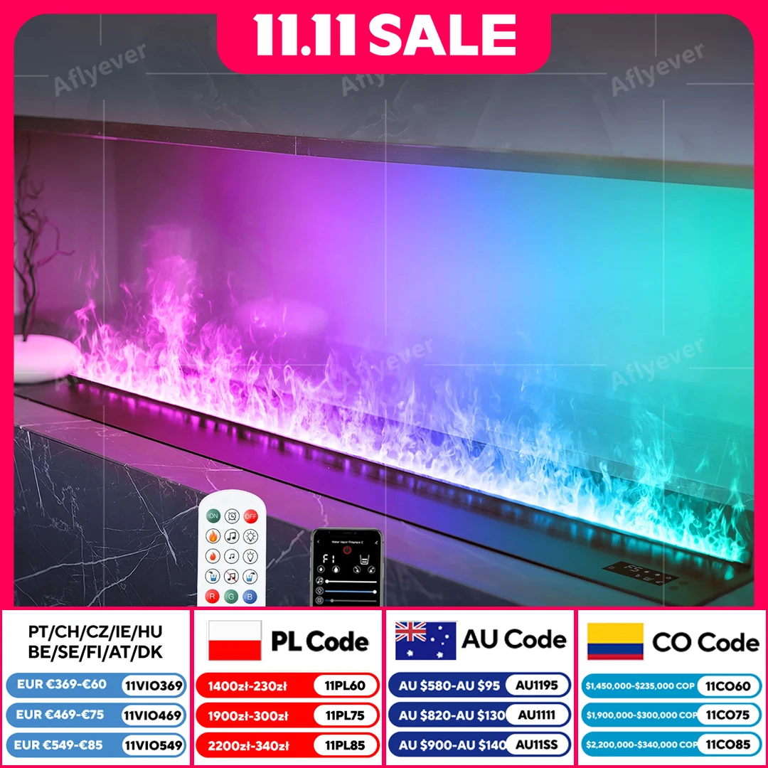 Smart Home 3D Zerstäubungskamin App Fernbedienung Tragbarer elektrischer Kamin Umweltfreundlicher Wasserdampfzerstäubungskamin