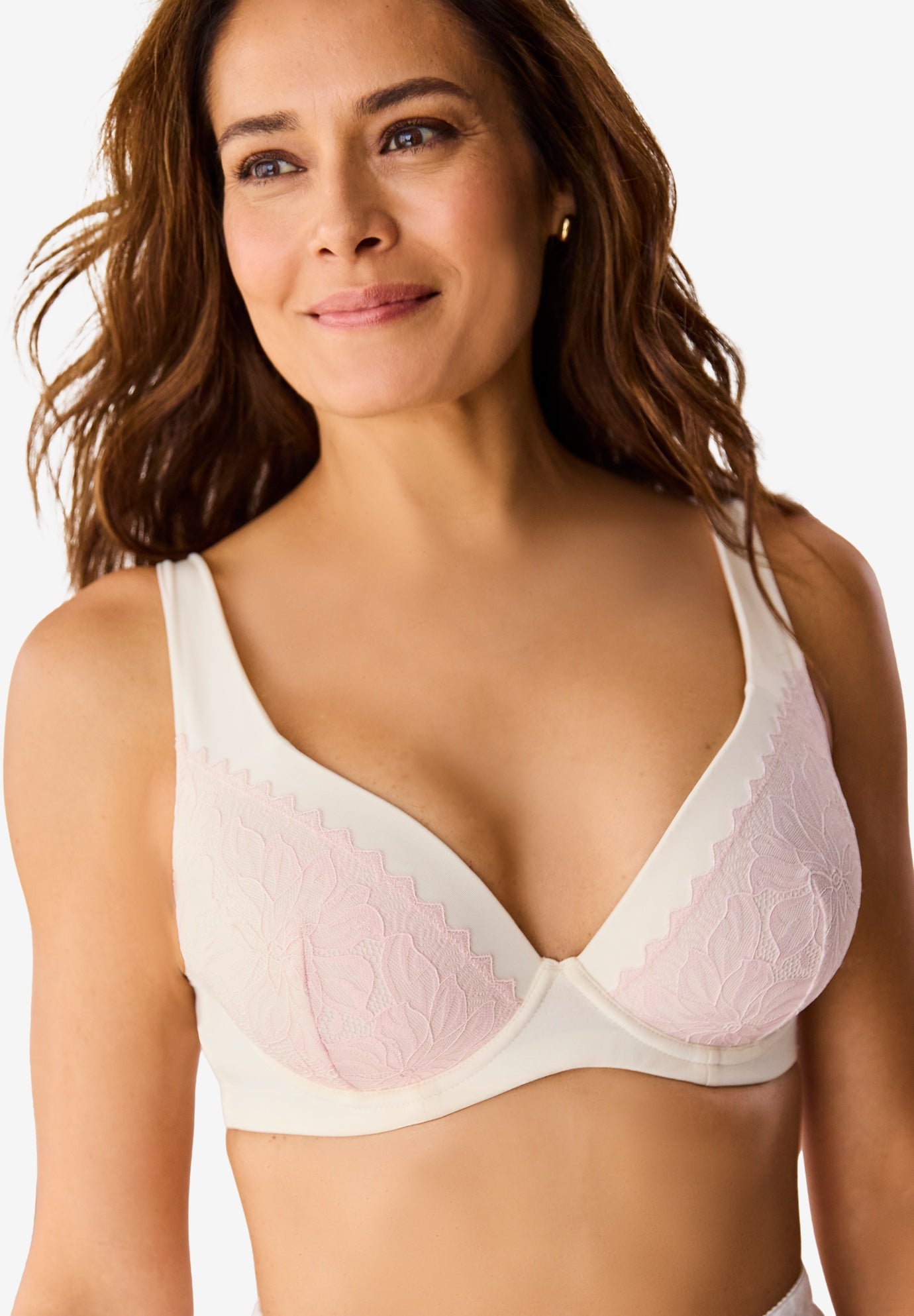 Plus Size Women's Amoureuse® Lace T-Shirt Bra by Amoureuse in Vanilla White (Size 42 D)