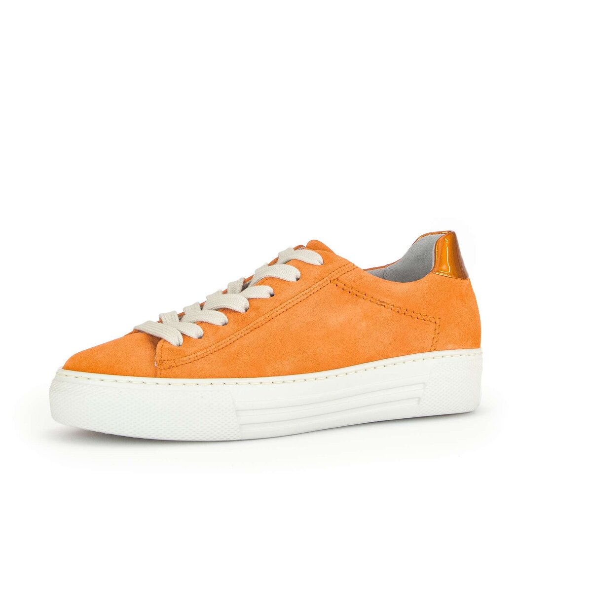 Sneaker GABOR "Sneaker low Rauleder", Damen, Gr. 41, orange, Schuhe Sneaker