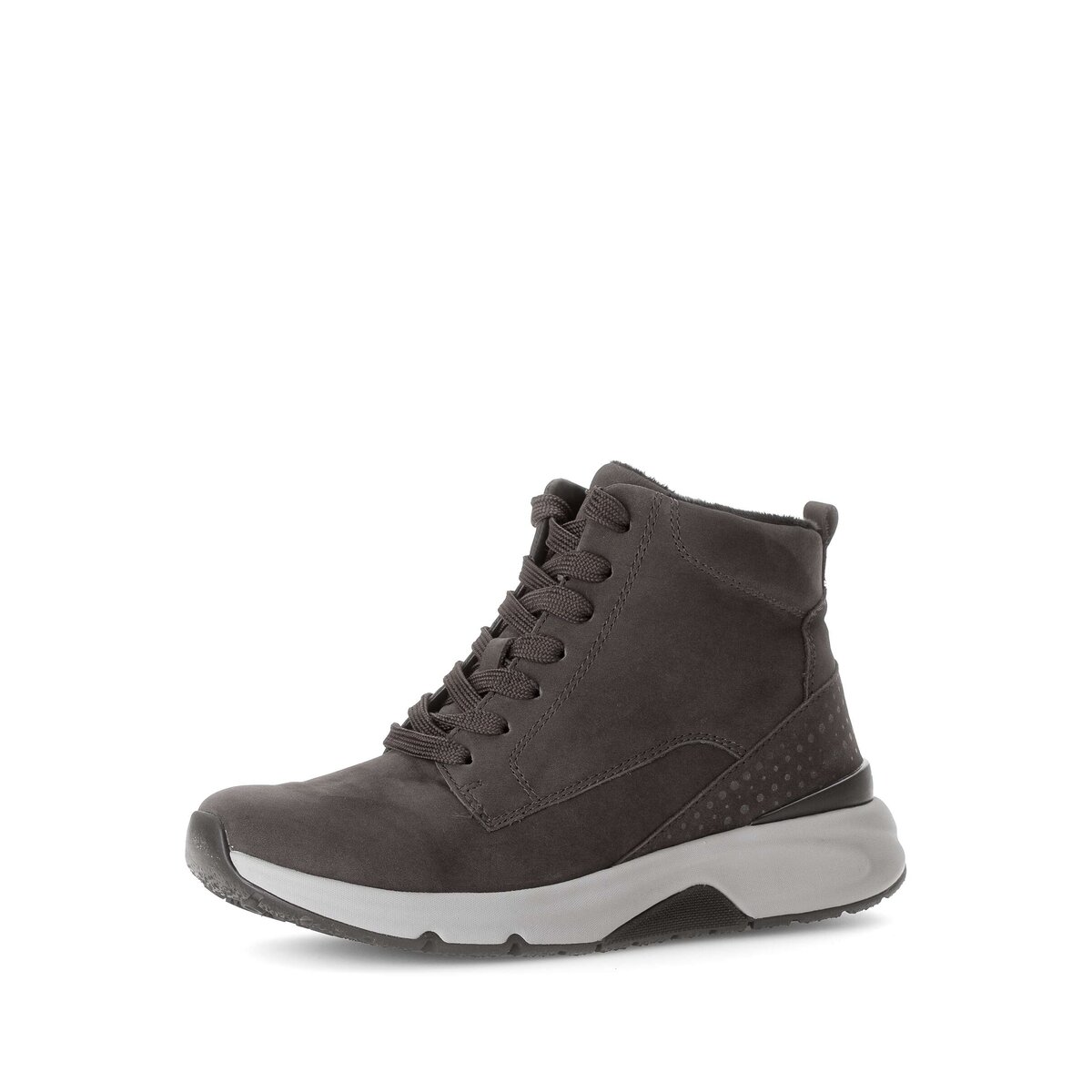 Stiefelette GABOR "Sportliche Stiefelette Rauleder", Damen, Gr. 43, grau, Schuhe Stiefelette