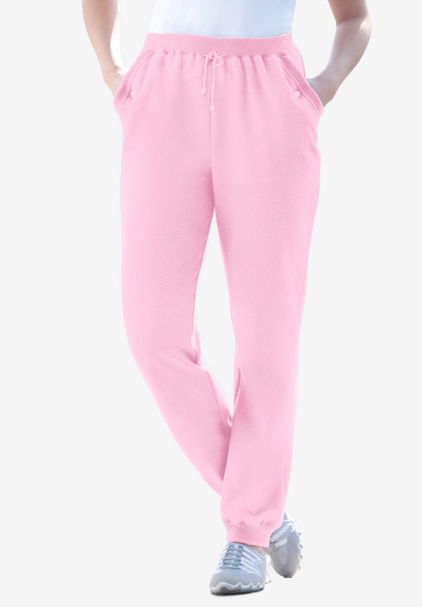 Plus Size Women's Better-Fleece Pull-On Jogger Sweatpants by Woman Within in Pink (Size 6X)
