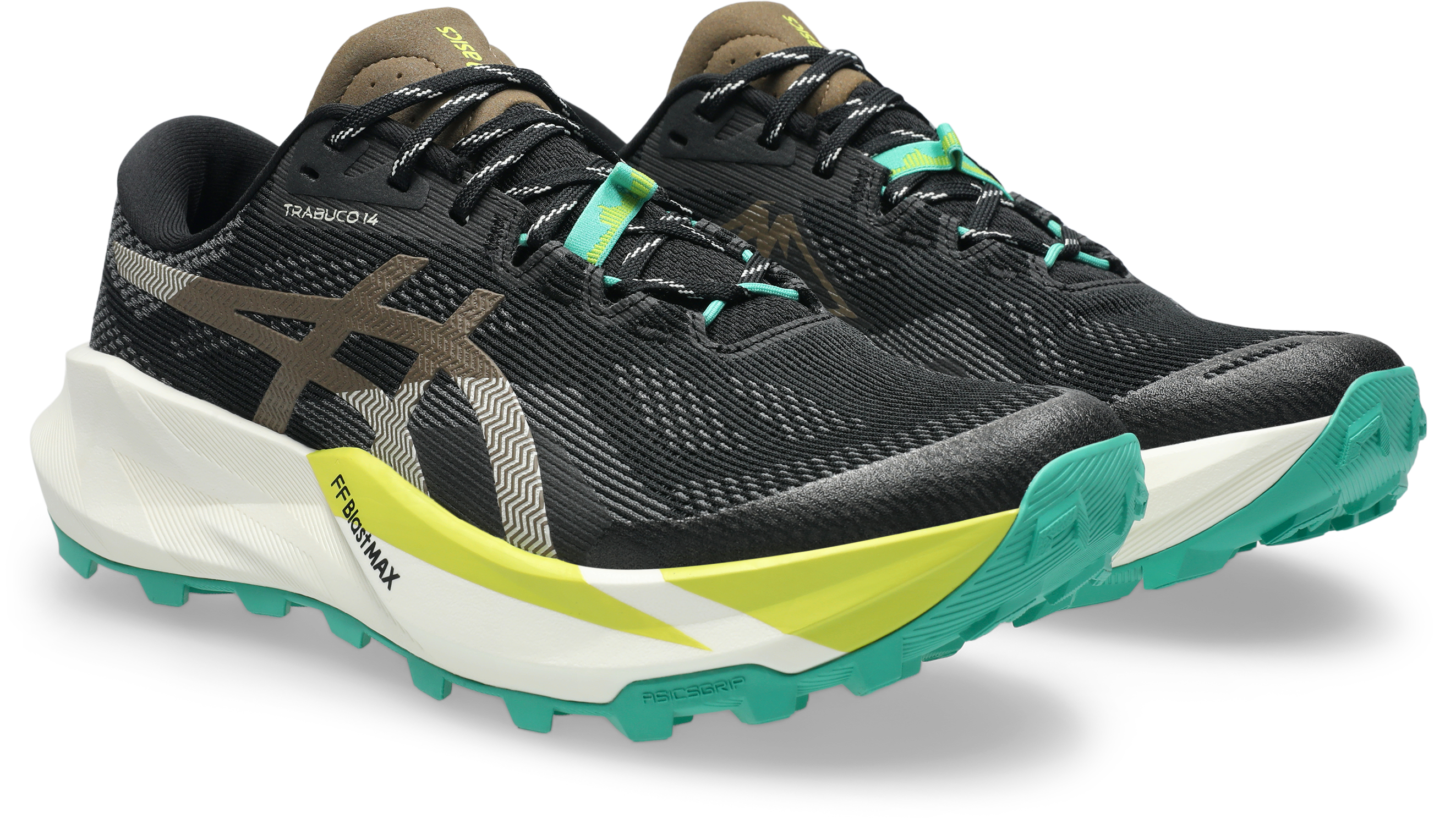 Trailrunningschuh ASICS "TRABUCO 14", Herren, Gr. 49, schwarz, clay canyon, Synthetik, Schuhe