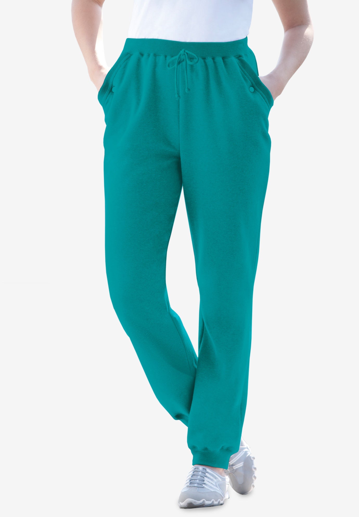 Plus Size Women's Better-Fleece Pull-On Jogger Sweatpants by Woman Within in Deep Teal (Size 6X)