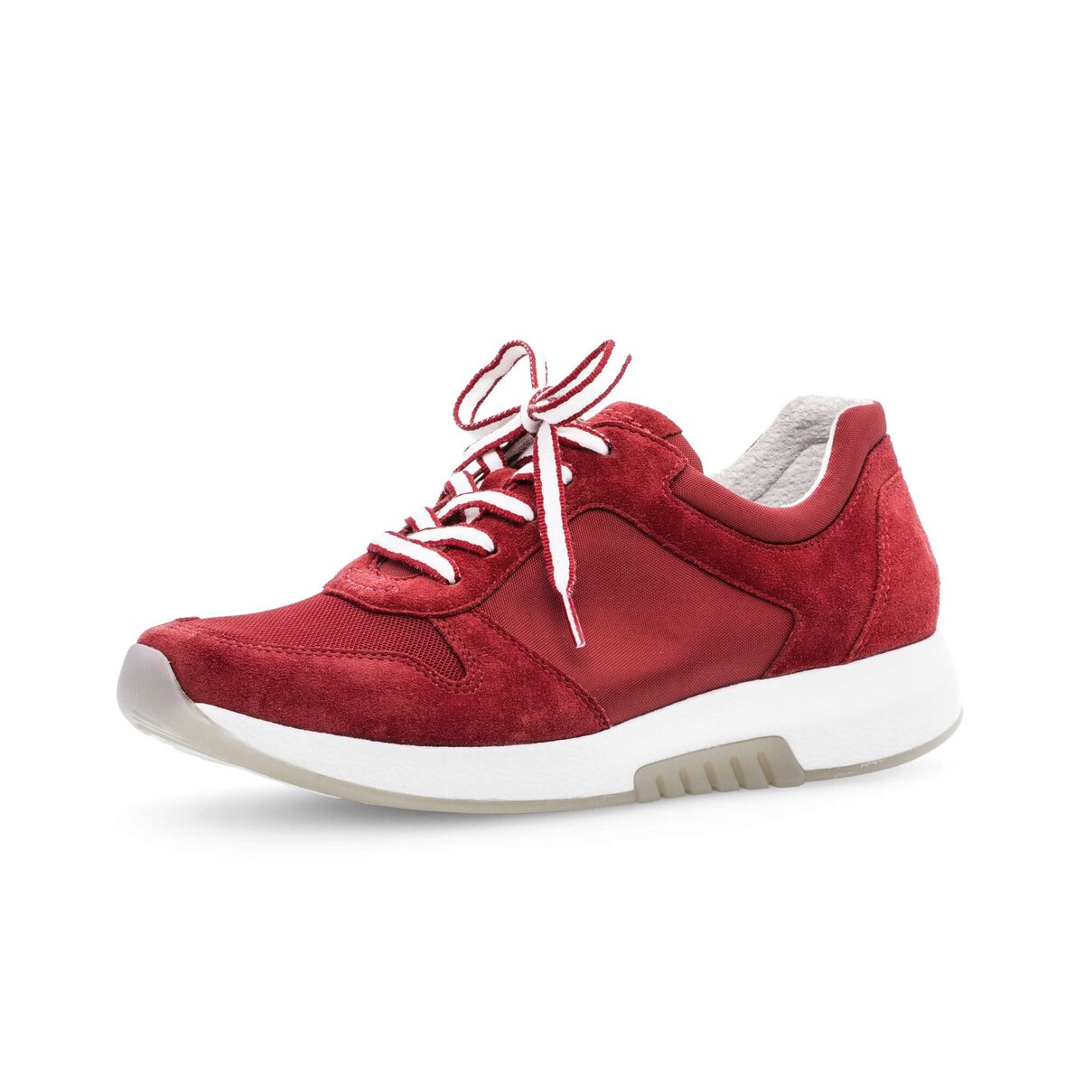 Sneaker GABOR "Sneaker low Materialmix Leder/Lederimitat", Damen, Gr. 39, rot, Schuhe Sneaker