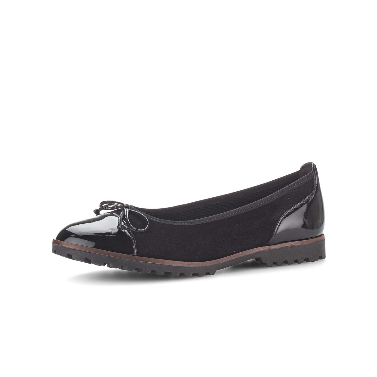 Ballerina GABOR "Sportliche Ballerina Materialmix Leder/Lederimitat", Damen, Gr. 36, schwarz, Schuhe Ballerina