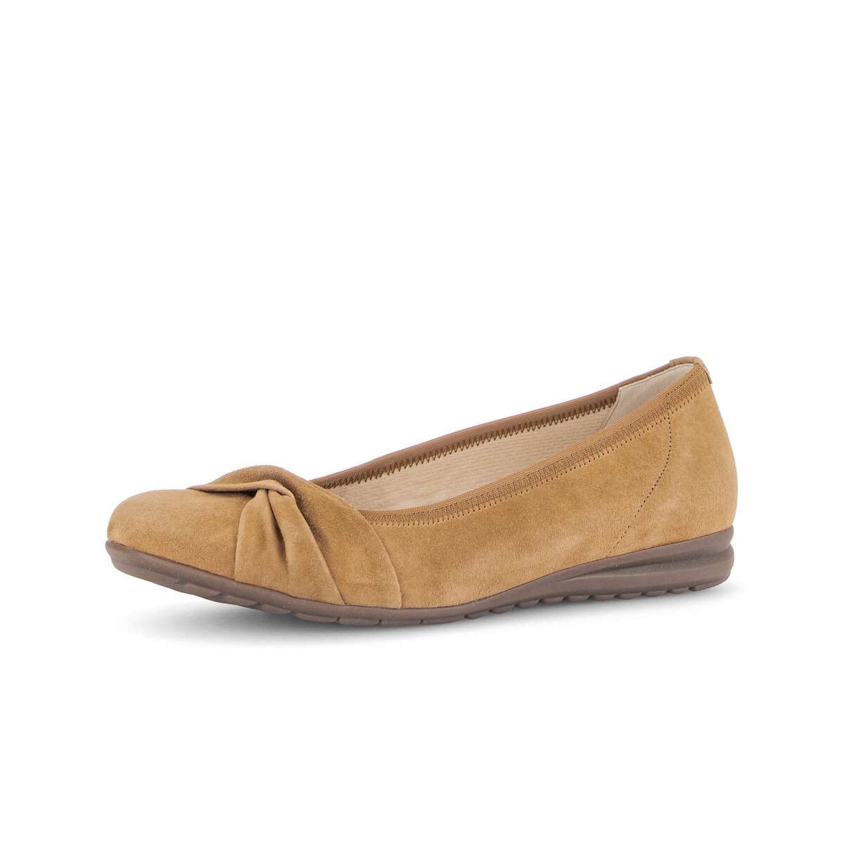 Ballerina GABOR "Sportliche Ballerina Rauleder", Damen, Gr. 41, braun, Schuhe Ballerina