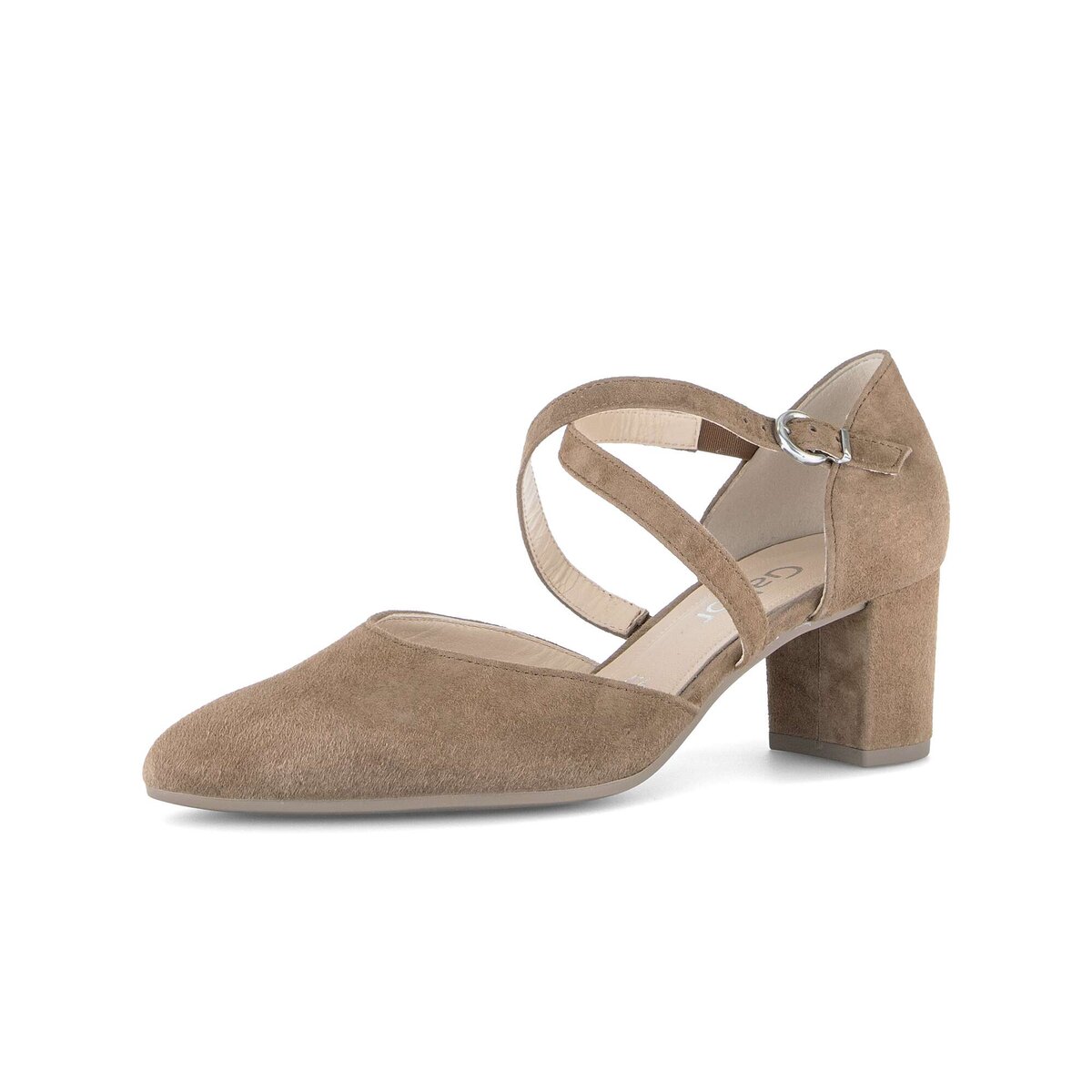 Pumps GABOR "Eleganter Pumps Rauleder", Damen, Gr. 37,5, braun, Schuhe Pumps