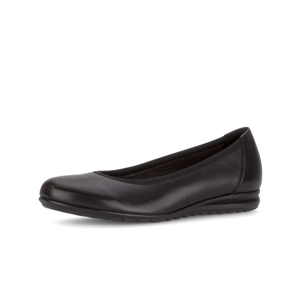 Ballerina GABOR "Sportliche Ballerina Glattleder", Damen, Gr. 43, schwarz, Schuhe Ballerina