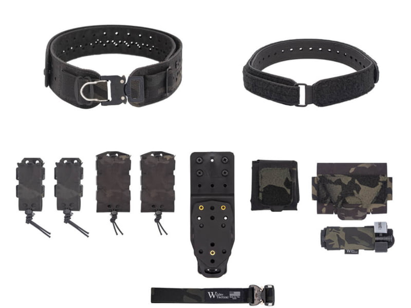 Wilder Tactical HITMAN GEAR Charlie TruForm Belt Mid Elite Kit - Women's MHP Adapter ProStyle D-Ring Multicam Black XS-LG 26-40 WHMGCHEKMCB07