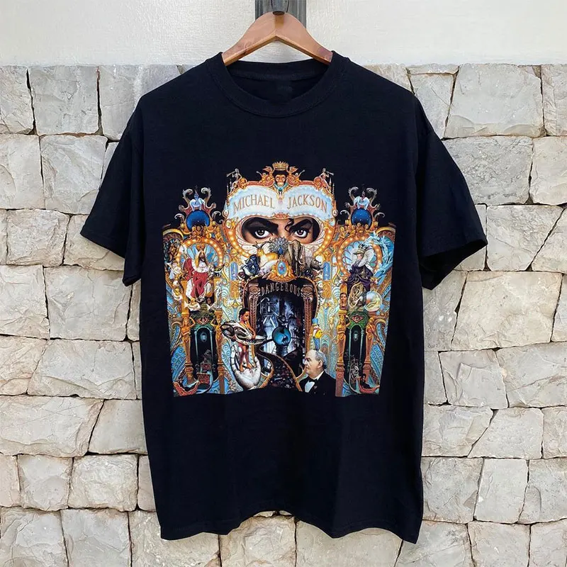 Europäische und amerikanische Hommage an klassischen Michael Jackson, Michael Jackson, kurzärmeliges Trend-T-Shirt für Herren und Damen Image