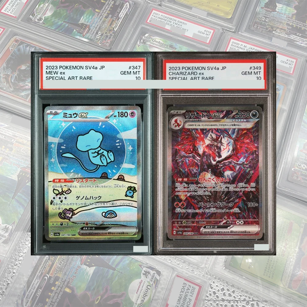 DIY Proxy PTCG abgestufte Sammelkarte SV4a JP Mew Ex Charizard Ex Spezialkunst Seltene GEM MT 10-Karte Holografische Etiketten Kindergeschenk Image