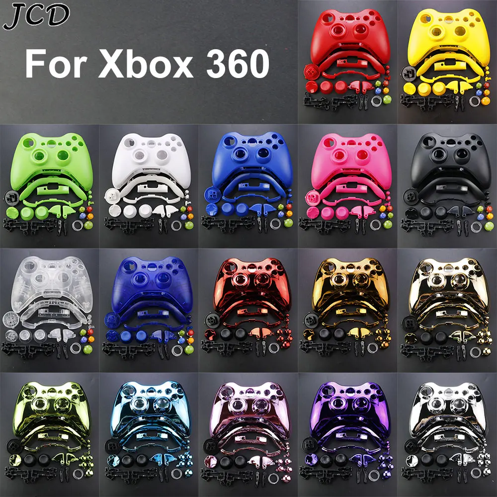 JCD Für XBOX 360 Wireless Controller Volle Fall Gamepad Gehäuse Shell Cover mit Tasten Kits Analog Stick Stoßstange Zubehör Image