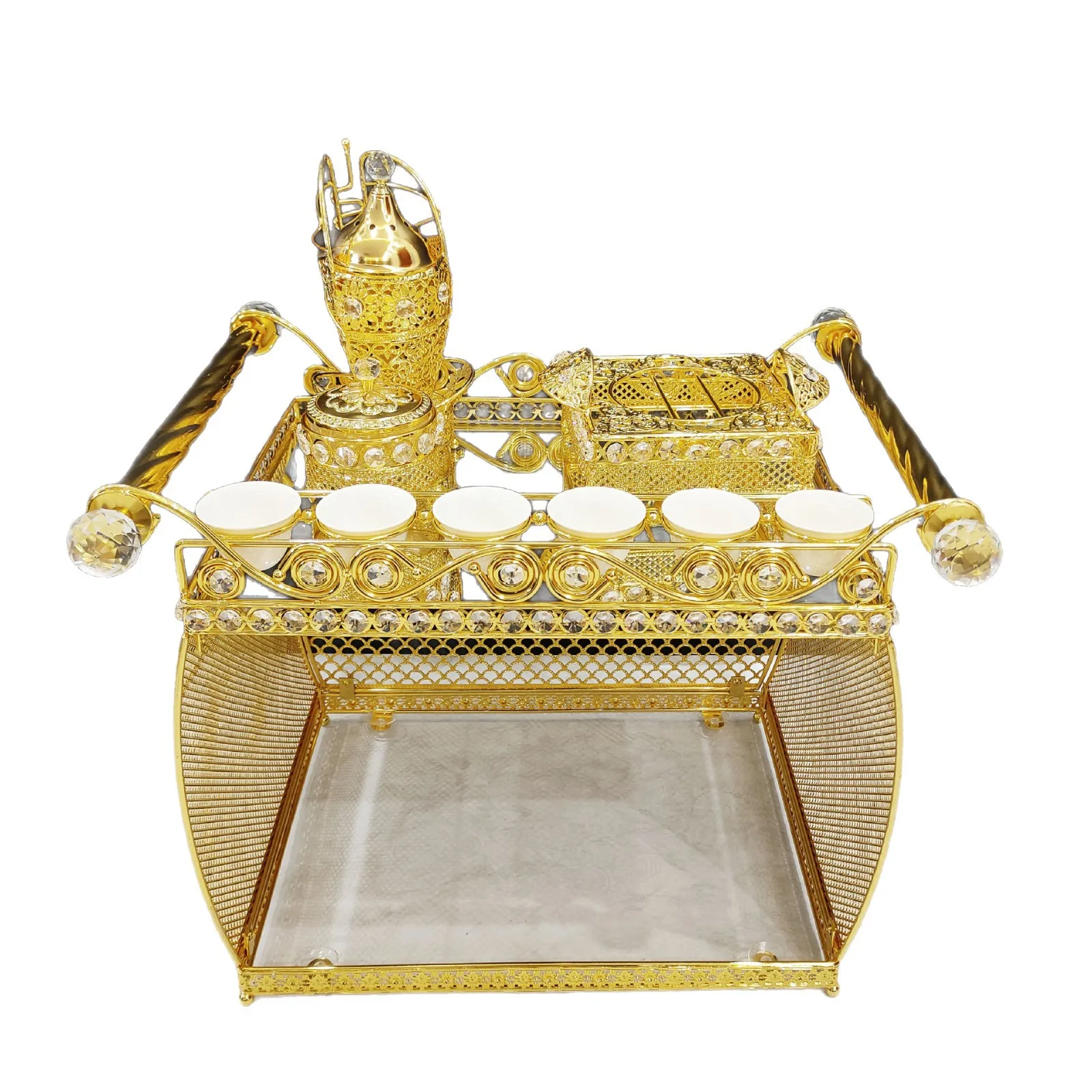 Arabisches Räuchergefäß aus dem Nahen Osten, Aromabrenner, luxuriöses, äthiopisches High-End-Kaffeeset Image