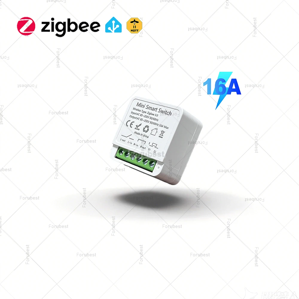 ZigBee 1-Kanal Mini Smart Switch Modul DIY Lichtschalter Relais Schalter Zweiwege-Steuerung Hausautomation Kompatibel mit Zigbee2MQTT Image