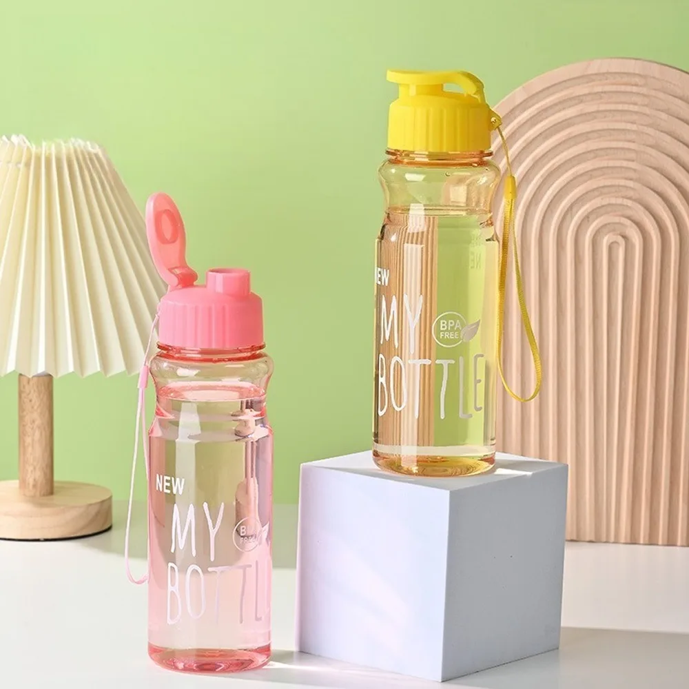 550 ml transparente Wasserflasche, Lebensmittelqualität, tragbare Fitness-Sport-Wasserflasche, Tritan-Material mit Umhängeband, Outdoor-Zubehör Image