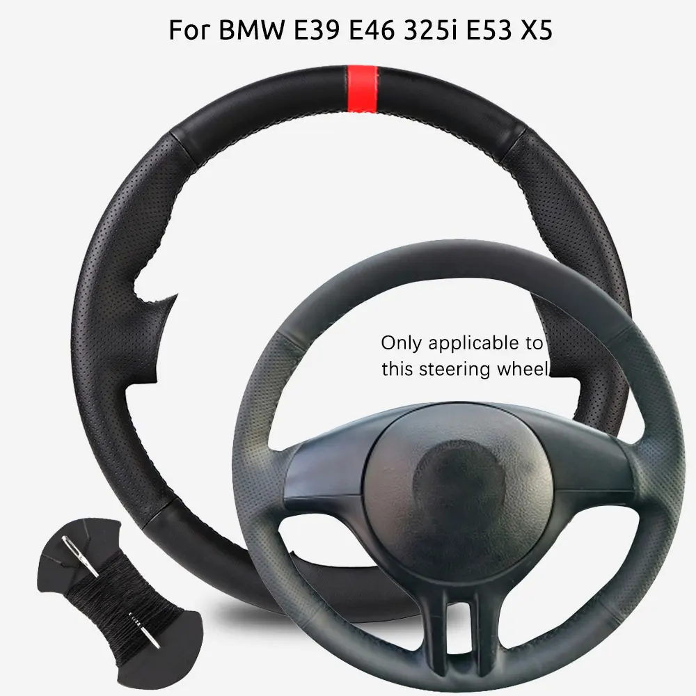 OEM Stil Für BMW E39 E46 325i E53 X5 Mikrofaser Leder Auto Lenkrad Abdeckung Auto Zubehör Image