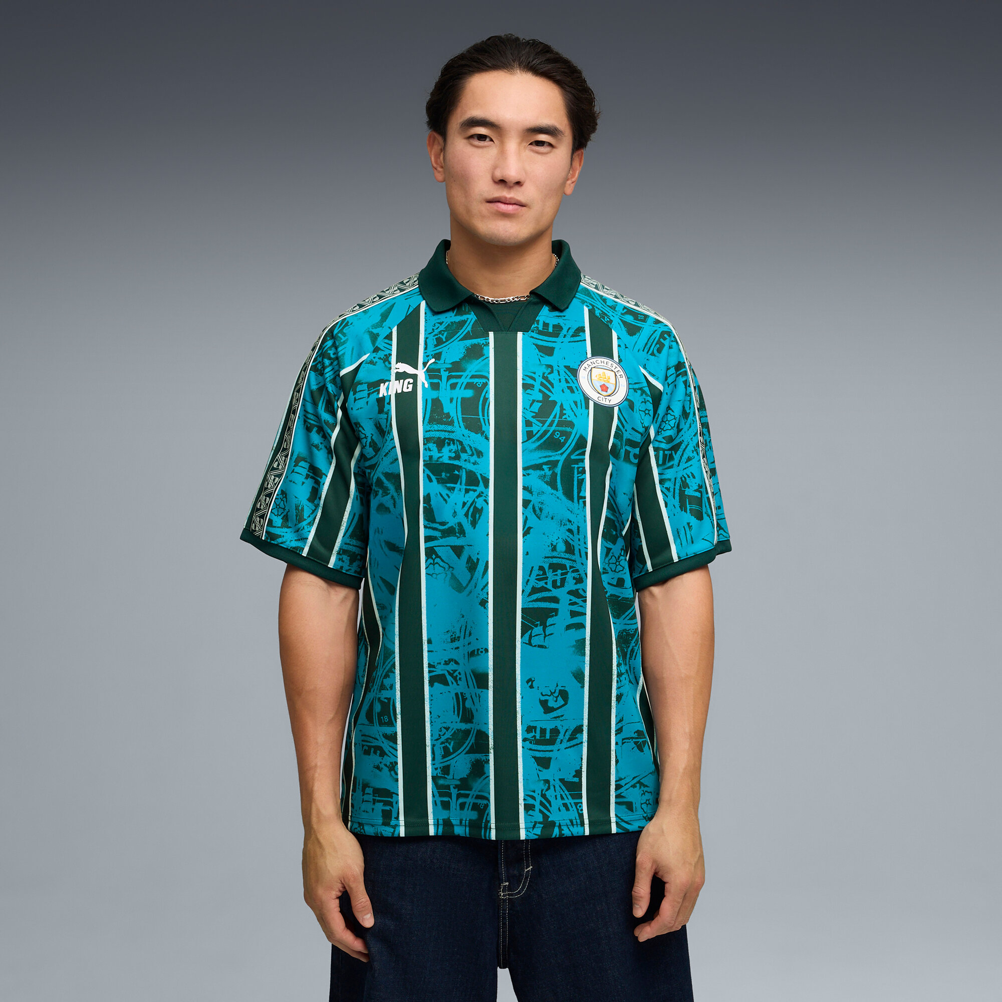 Manchester City PUMA KING Retro Trikot - Blau Image